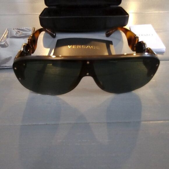 Versace Men's Havana Aviator 48 mm Sunglasses VE4391 531771 - Picture 4 of 16